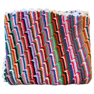 Handmade Granny Crocheted Rainbow‎ Blanket boho cottagecore 70s afghan colorful